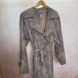 Vintage YSL Yves Saint Laurent Leopard Print Trench Coat
